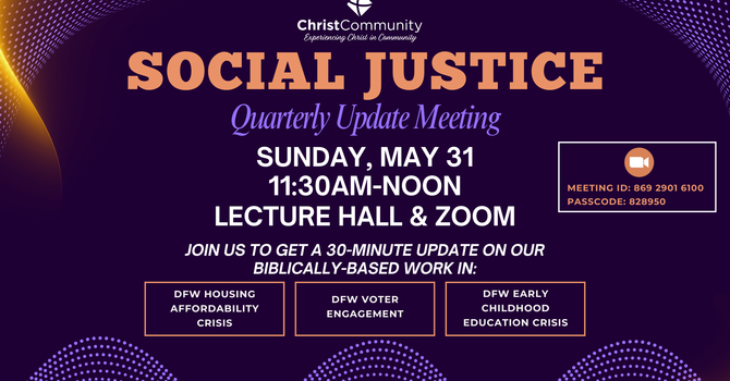 Social Justice Quarterly Update Meeting