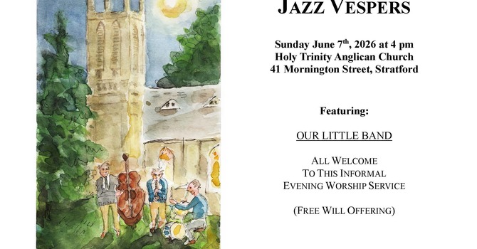 Jazz Vespers - Sunday June 7th at 4p.m. - Sanctuary image