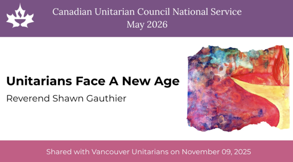 This Week- CUC National Service- Unitarians Face A New Age