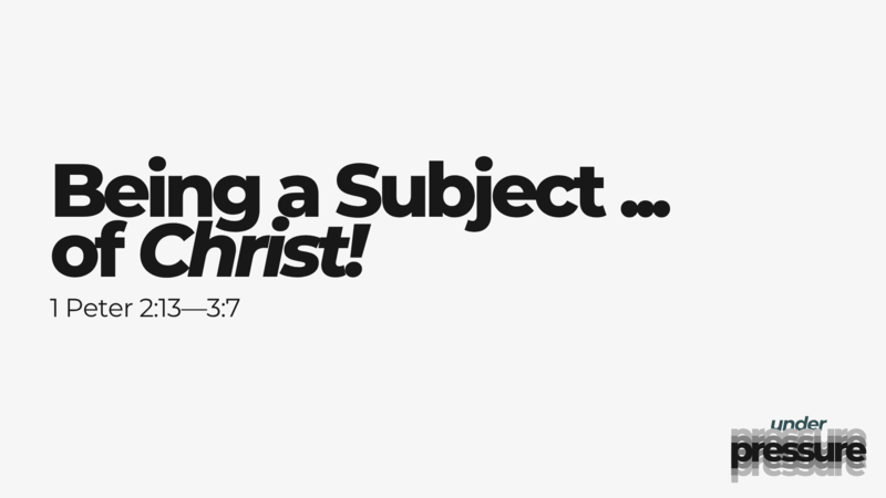 Being a Subject.. of Christ!