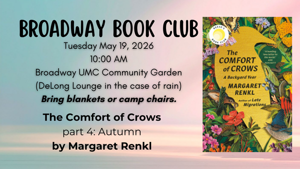 Broadway Book Club Meets May 19, 2026