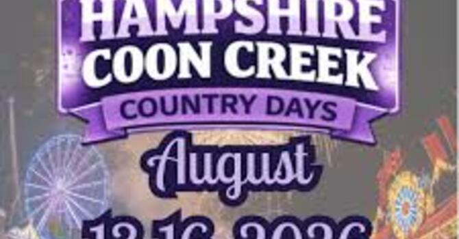 Coon Creek Worship 9:00 am not 10:00 am