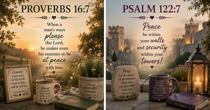 Proverbs 16:7 & Psalm 122:7 image