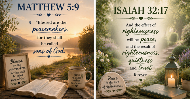 Matthew 5:9 & Isaiah 32:17 image