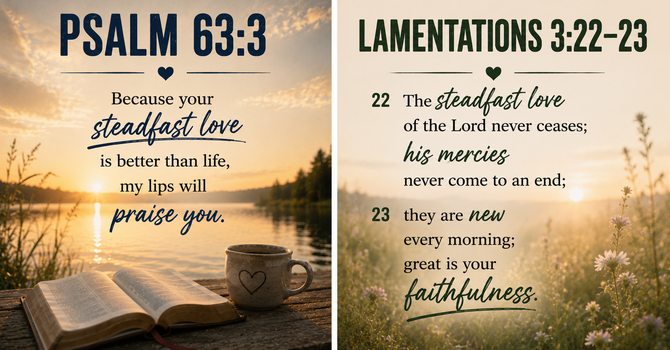 Psalm 63:3 & Lamentations 3:22–23 image