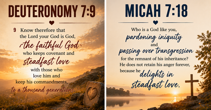 Deuteronomy 7:9 & Micah 7:18 image