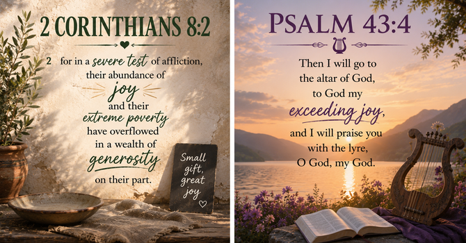2 Corinthians 8:2 & Psalm 43:4 image