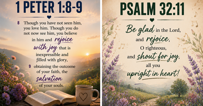 1 Peter 1:8–9 & Psalm 32:11 image