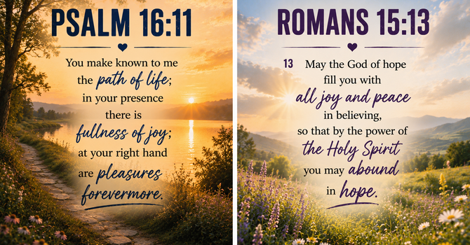 Psalm 16:11 & Romans 15:13 image