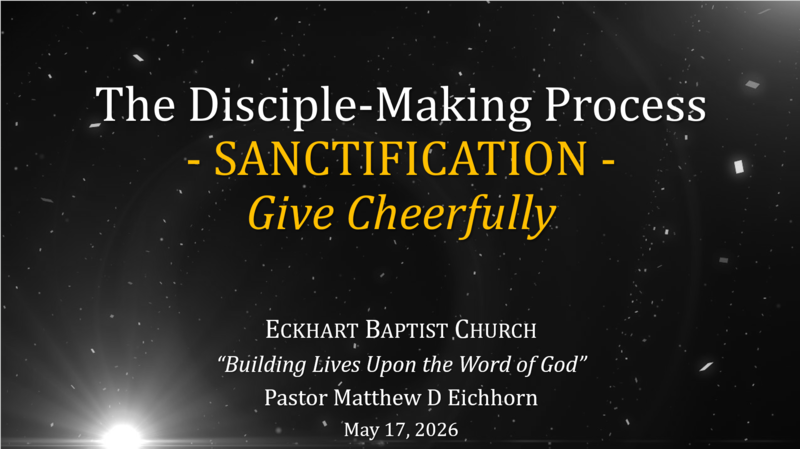 Sanctification: Give Cheerfully