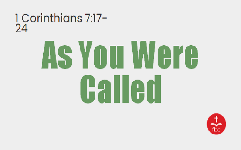 As You Were Called
