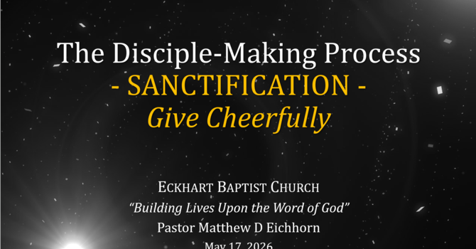 Sanctification: Give Cheerfully