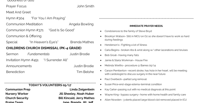 Sunday Bulletin