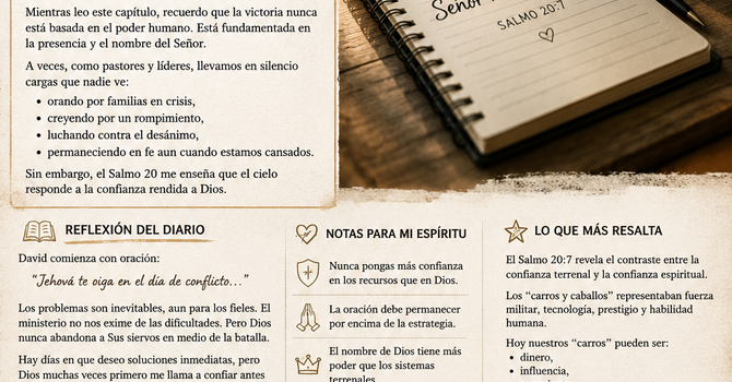 Pastors Journal Notes Psalm/Salmo 20 image