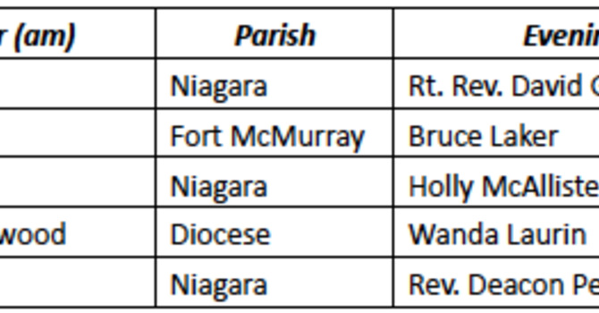 Diocesan Facebook Prayer Schedule image