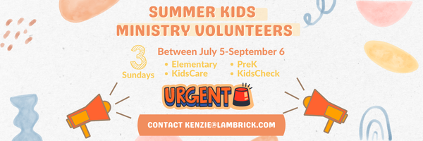 Building Our Summer Kids Church Team!