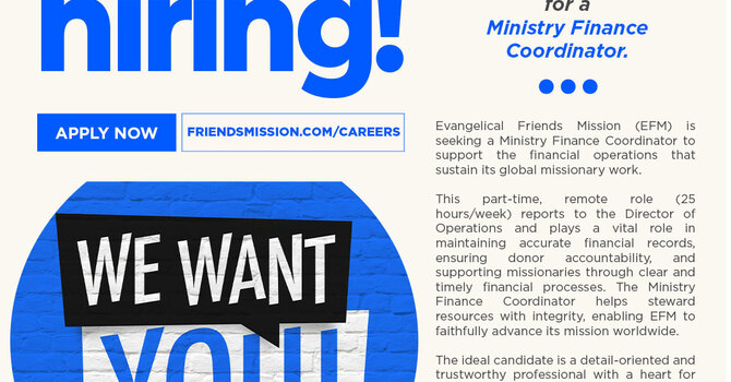 EFM Ministry Finance Coordinator  image