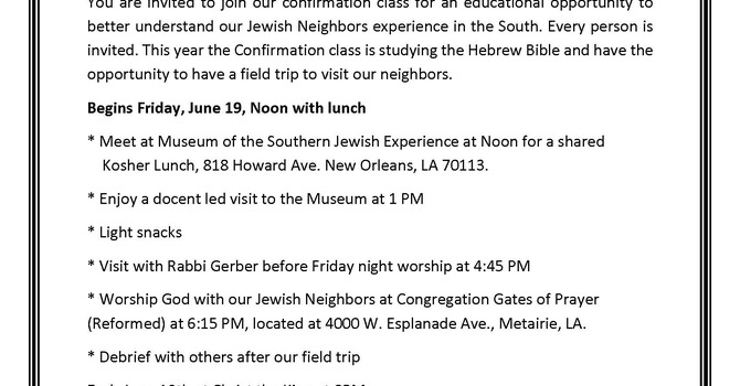 Getting to know our Jewish Neighbors