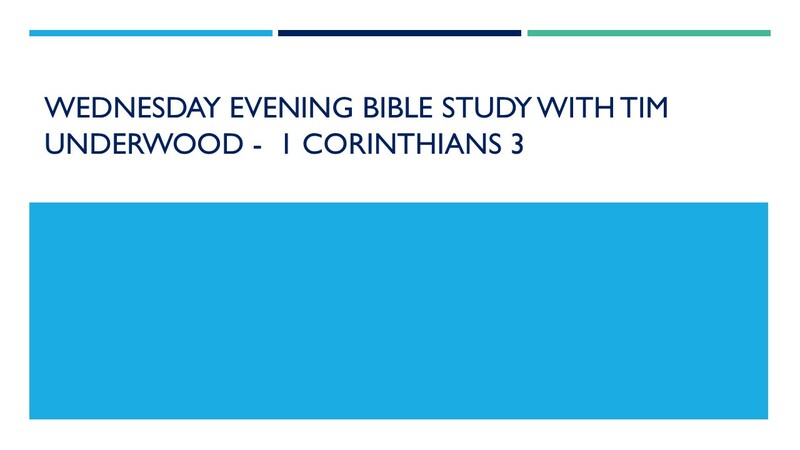 Wednesday Evening Bible Study