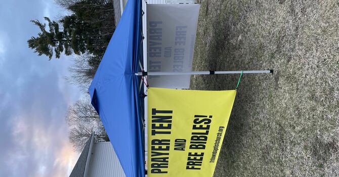 Sign Holding and Free Bible outreach