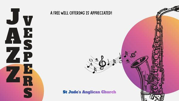 Jazz Vespers: Sunday, June 14 @ 4 PM