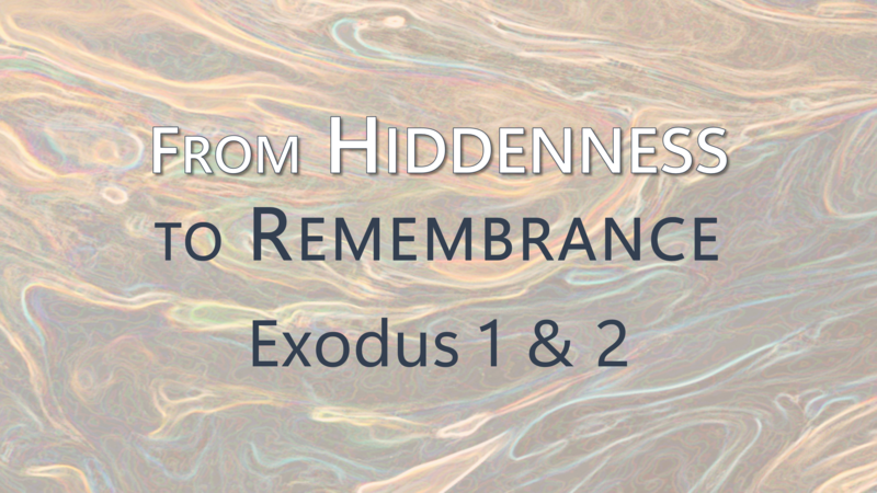 This Sunday's Message... "From Hiddenness to Remembrance"