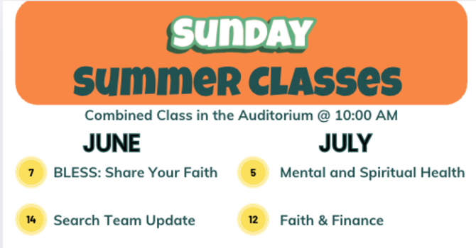 Sunday Summer Classes