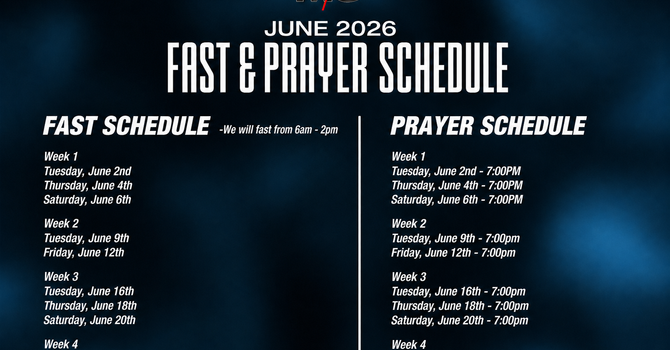Fast and Prayer Schedule 