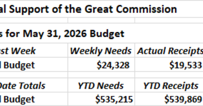 Our Financial Support of the Great Commission image