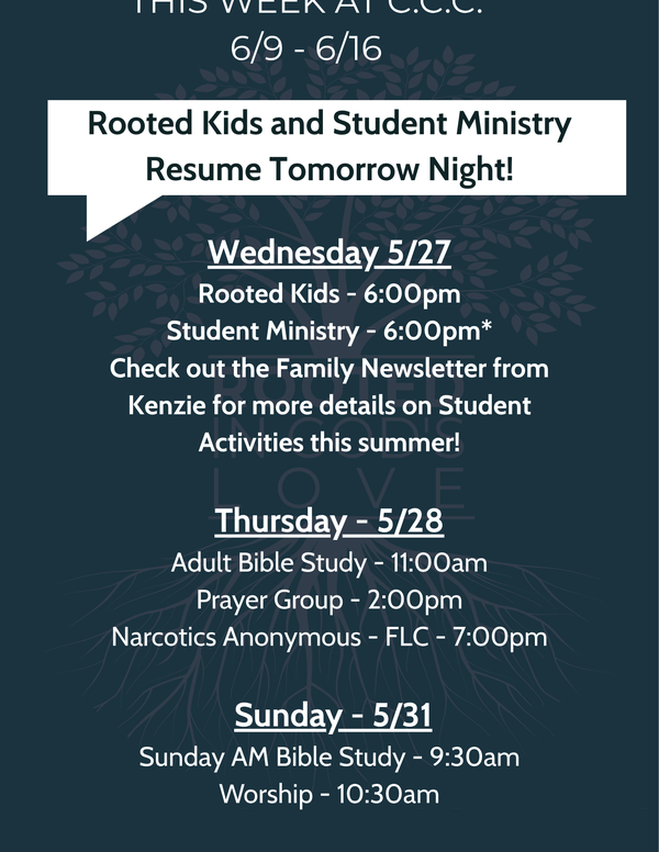 This Week's Schedule!