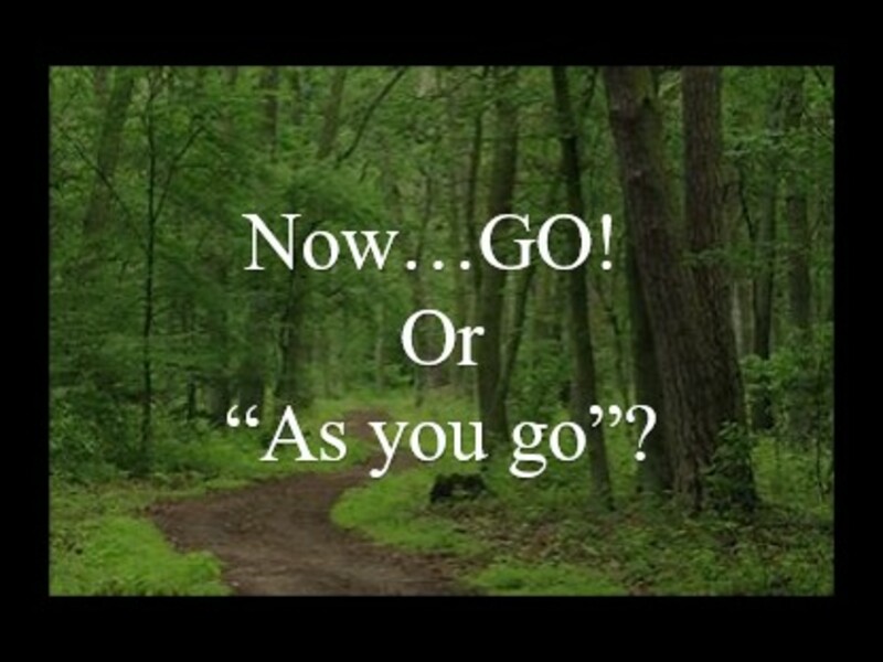 "Now...GO! or As You Go"