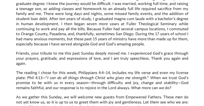 PASTOR JERI'S WEEKLY LETTER, JUNE 9, 2026 image