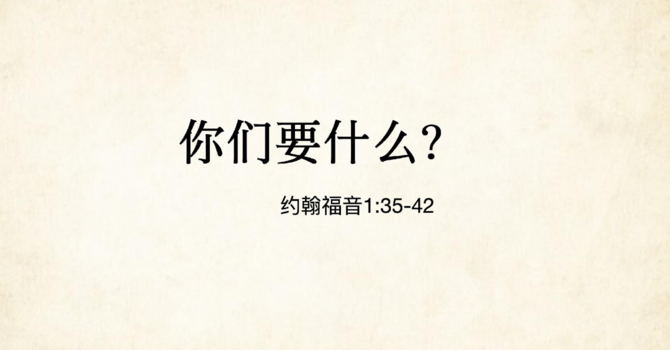 你们要什么