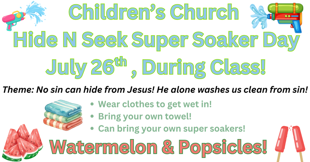 Children's Church Hide N Seek Super Soaker Day