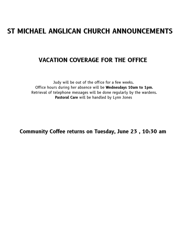 St Michaels Announcements