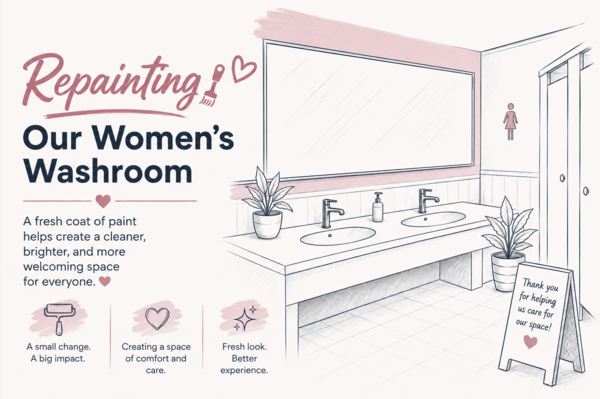 Women’s Washroom Refresh Project – Volunteers & Paint Donations Welcome