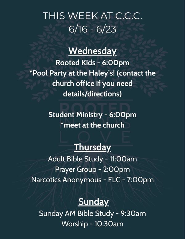 This Week's Schedule!