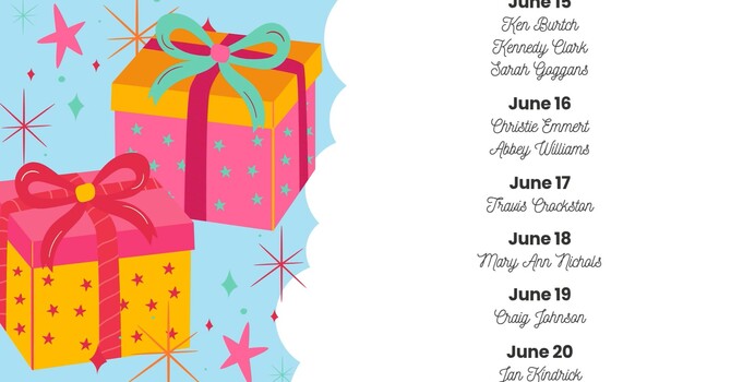 Birthdays June 14 - June 20 image