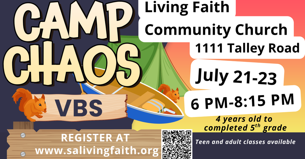 VBS 2026: Camp Chaos – July 21-23 