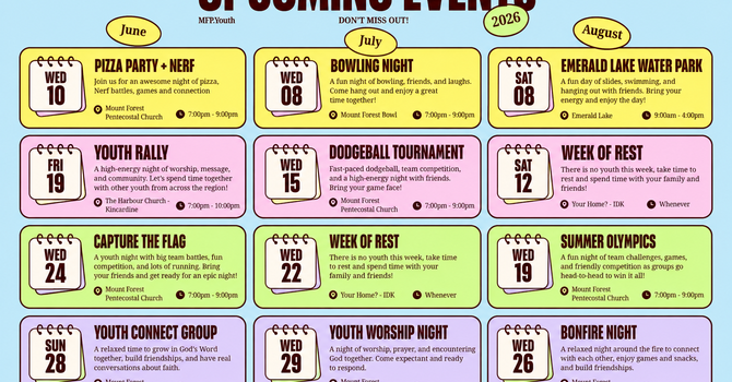 Summer Schedule  image