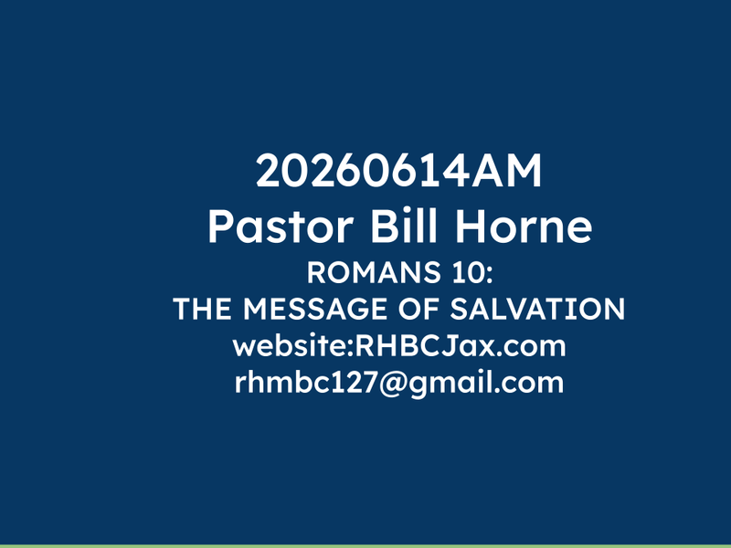 20260614 THE MESSAGE OF SALVATION