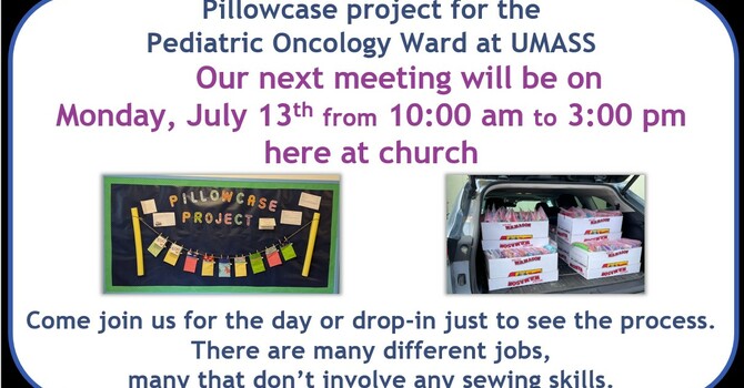Pillowcase project for UMASS Pediatric Onc Ward