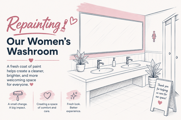 Women’s Washroom Refresh Project – Volunteers & Paint Donations Welcome