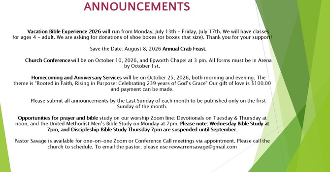 Weekly Announcements image