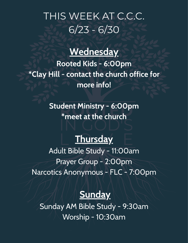 This Week's Schedule!