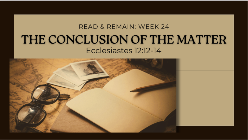The Conclusion of the Matter