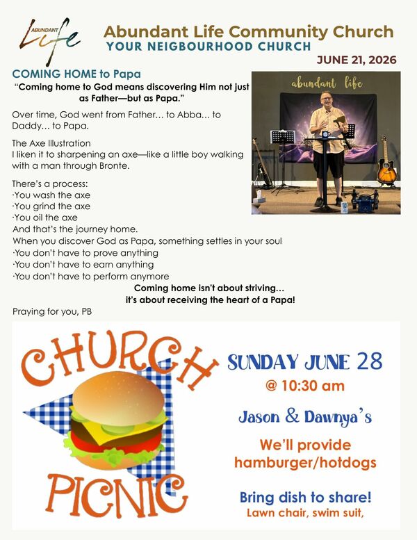 The Events & Happenings of the Abundant Life