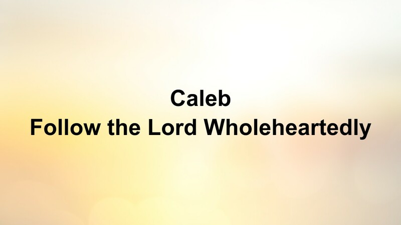 Caleb: Follow the Lord Wholeheartedly