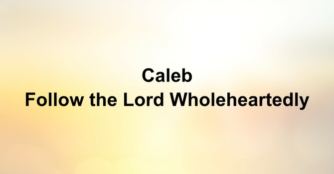 Caleb: Follow the Lord Wholeheartedly
