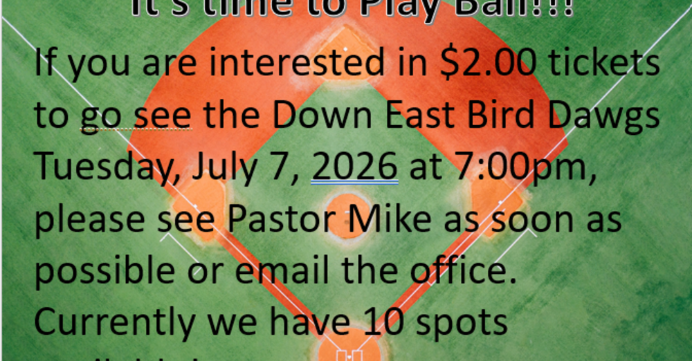 Down East Bird Dawgs Baseball Tues. 7/7/2026 7pm